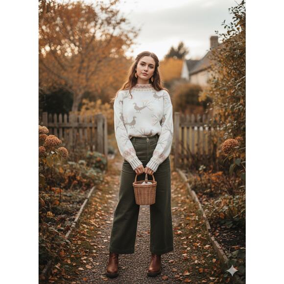 VTG Cambridge Dry Goods Sweater Women's Small Cream Long Sleeve Knit Pullover - Picture 10 of 10